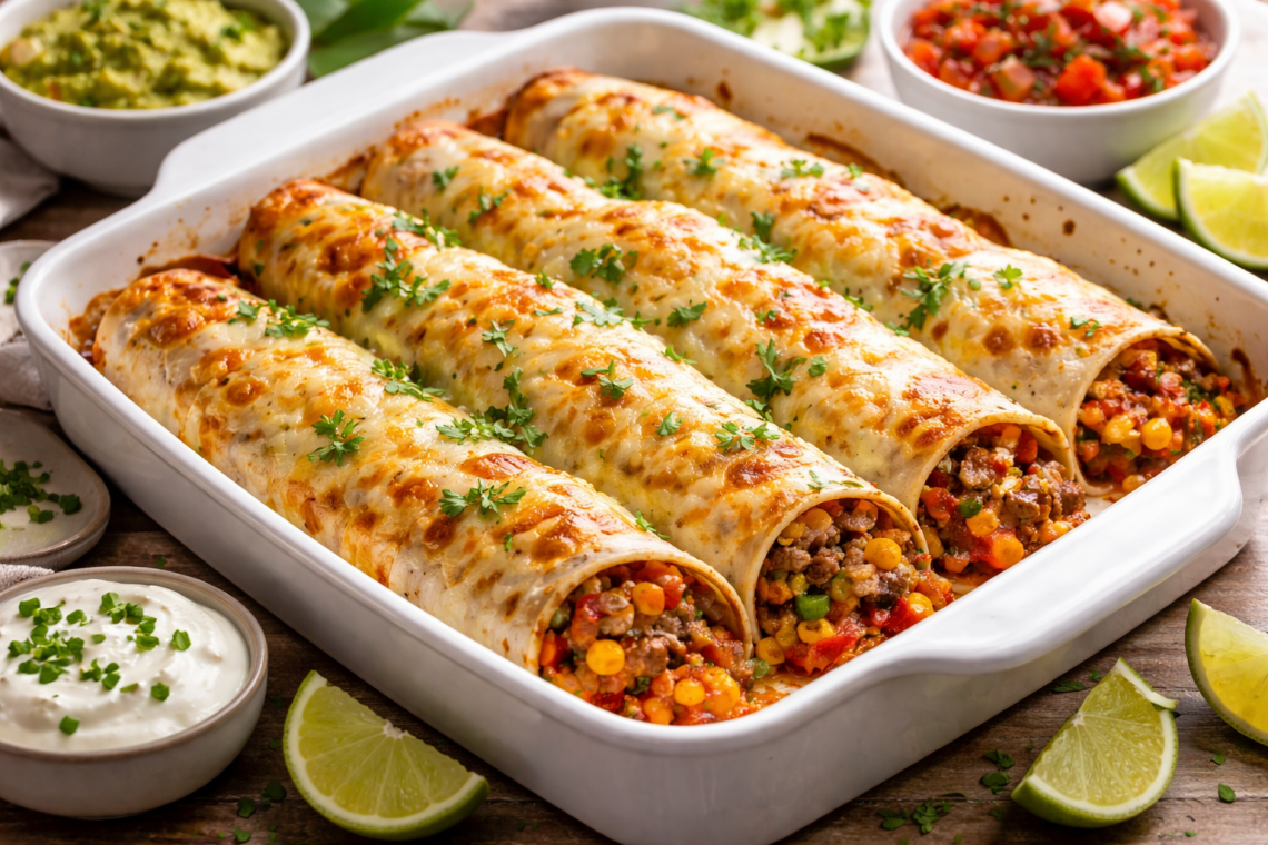 Burritos mit Hackfleisch – saftig, würzig & schnell aus dem Ofen